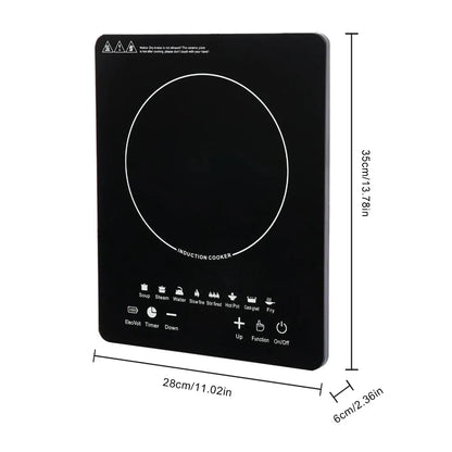110V Induction Cooktop, 750W Electric Induction Stove W/ Touch Panel, 60-240℃ Temp Adjustable, for Dorm Room, Home Kitchen, RVs