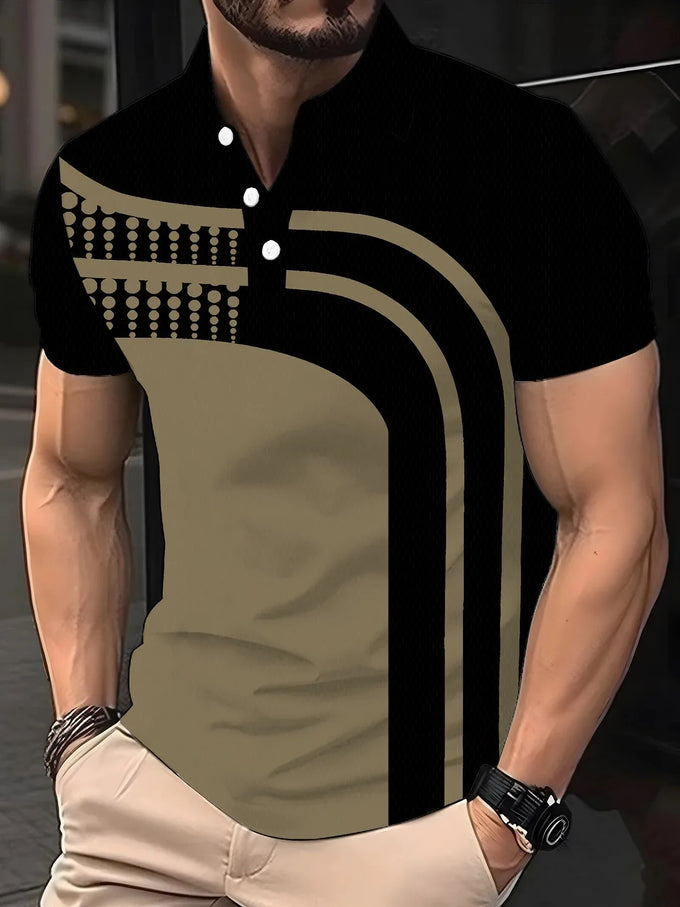 Men's Striped Polo Shirt — product image