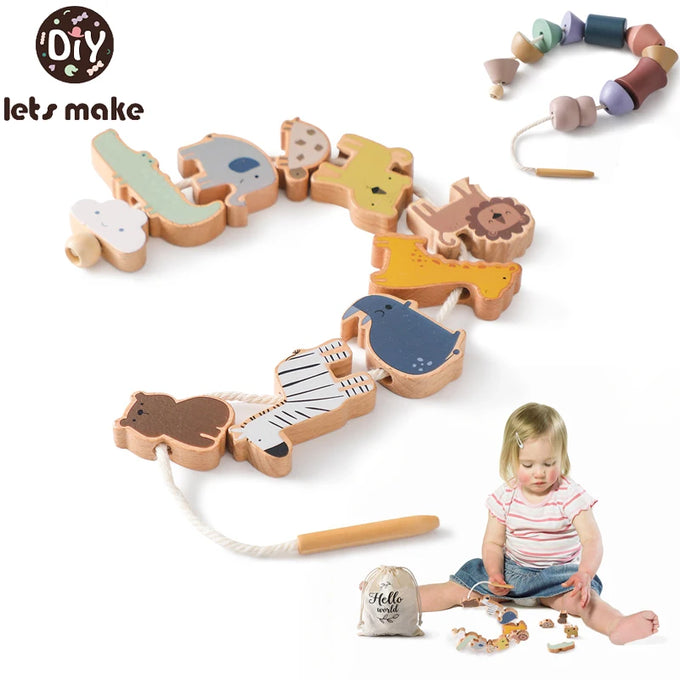 Wooden Animal Threading Board — product image