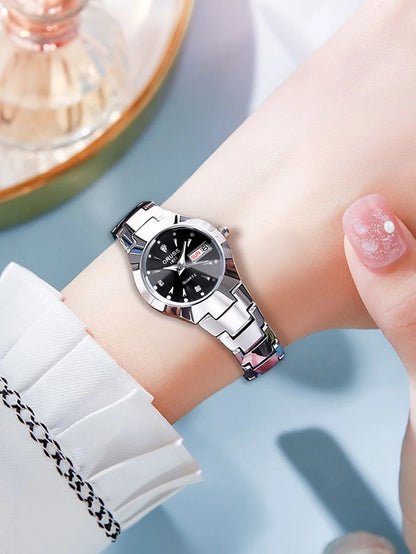 ORUSS Hot Brand Ladies' Watch High Quality Stainless Steel  Waterproof Luminous Pointer Week Calendar Eleganc Women Quartz Watch