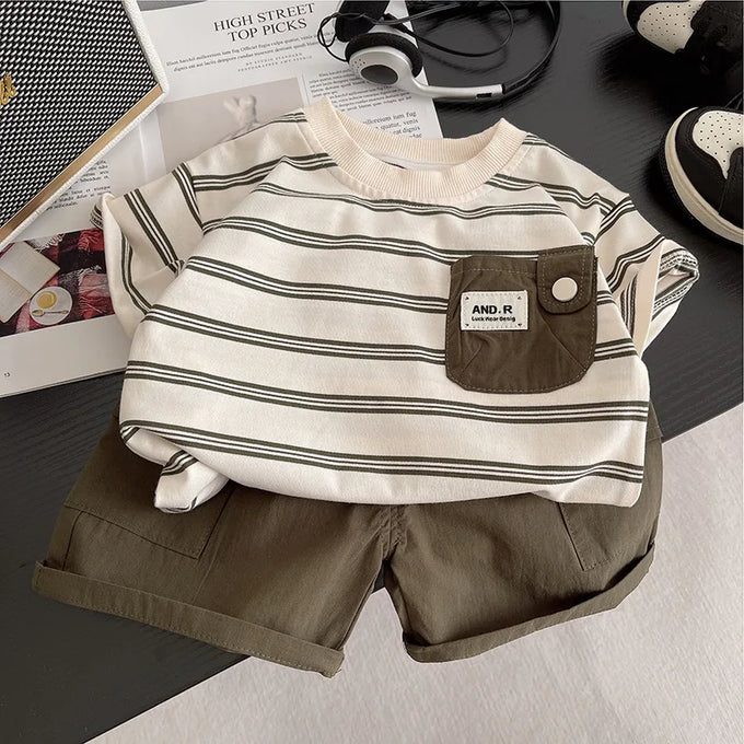 Striped Toddler T-Shirt & Shorts Set — product image