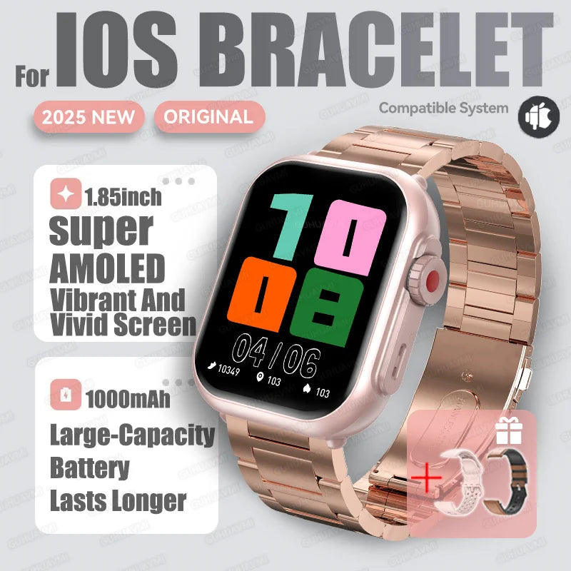 2026 Fashion Women Watch Ultra2 SE Smart Watches 1000mAh 1.85"AMOLED Full Touch Screen BT Call Smartwatch For Android IOS Ladies