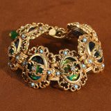 Vintage Green Stone Floral Bracelet — product image