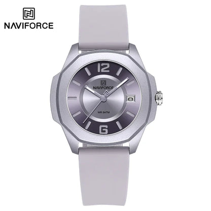 NAVIFORCE NF7107 Watch for Women Silicone Strap Classic Fashion 5ATM Waterproof Ladies Elegant Watch
