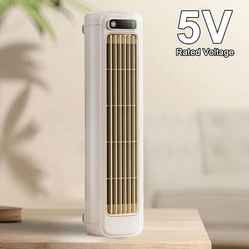 Portable 3 Speeds Tower Fan Rechargeable Non-drilling Desk Fan Quiet Standing Air Conditioning Fan Office