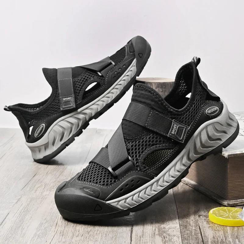 Summer Men Sandals Genuine Leather Mens Casual Shoes Outdoor Men Leather Sandals for Men Beach Shoes Roman mens Shoes