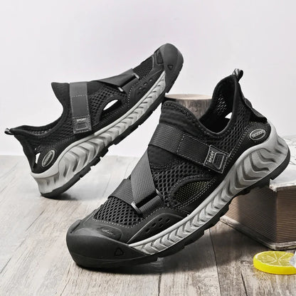Summer Men Sandals Genuine Leather Mens Casual Shoes Outdoor Men Leather Sandals for Men Beach Shoes Roman mens Shoes