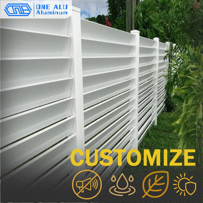 Outdoor Aluminum Louver Fence Panels Modern Design Privacy Security Fencing Heavy Duty Garden Yard Fence Customizable