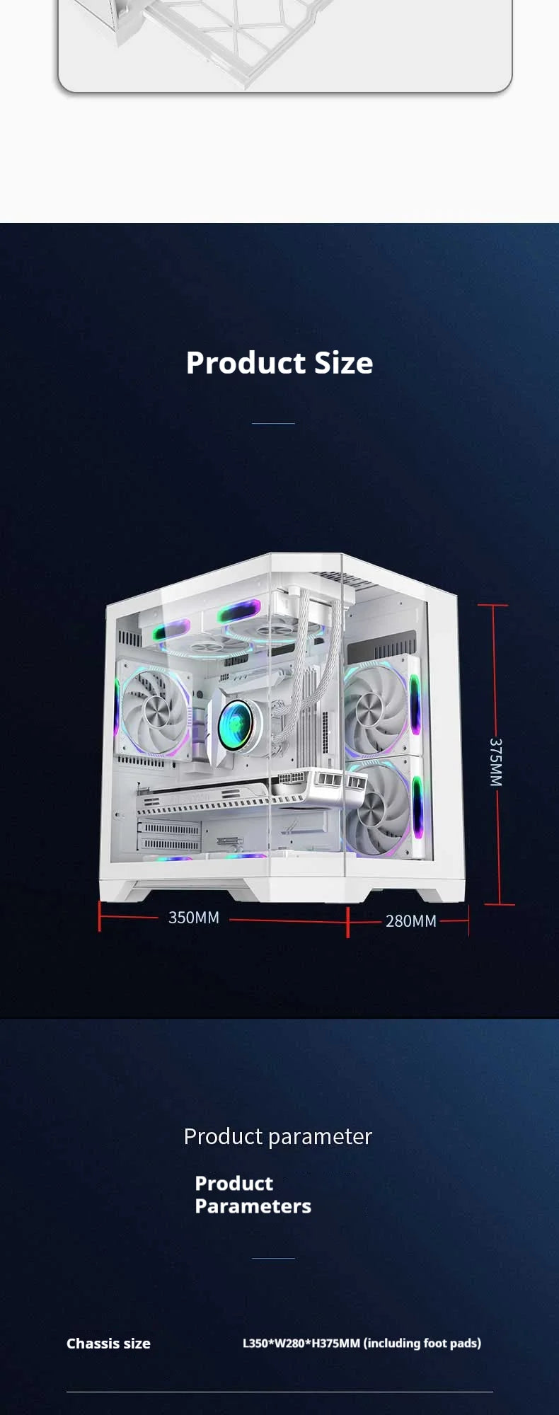 WJCOOLMAN Dreamer mini PC case M-ATX Three Sided Glass sea view room 240 water cooler Desktop computer case gabinetes gamer