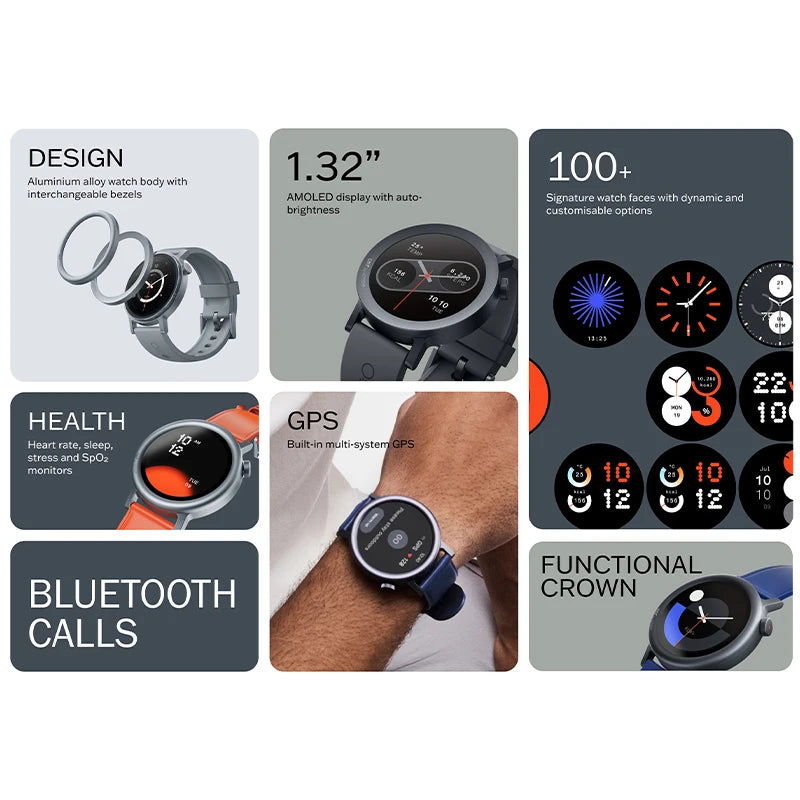 CMF by Nothing Watch Pro 2 Global Version BLUETOOTH CALLS 1.32'' AMOLED 60 FPS Display 11 Days Battery life SpO₂ Monitors GPS