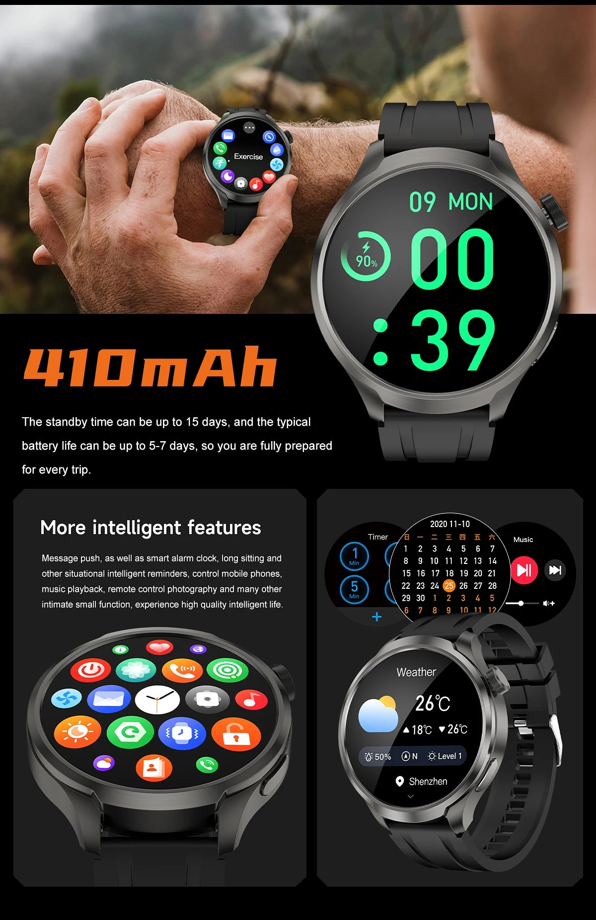 NEW GPS Outdoor fitness NFC Smart Watch Men 1.85 Inch AMOLED Screen  Bluetooth Call IP67 Waterproof Man Smart Watches Man 2025