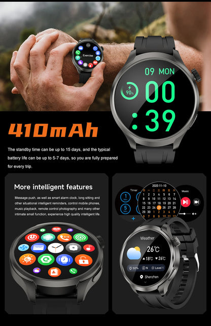 NEW GPS Outdoor fitness NFC Smart Watch Men 1.85 Inch AMOLED Screen  Bluetooth Call IP67 Waterproof Man Smart Watches Man 2025