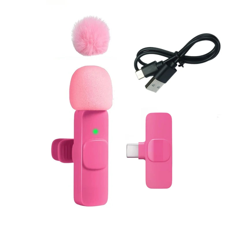 New Wireless Lavalier Microphone Portable Audio Video Recording Mini Microphone for iPhone Android PC Camera Live Gaming Phone
