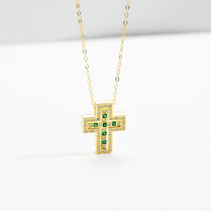 ANDYWEN 925 Sterling Silve Big Double Cross Pendant Long Chain Neckalce 2021 Korea Women High Quality D Twist Chain Jewelry Gift