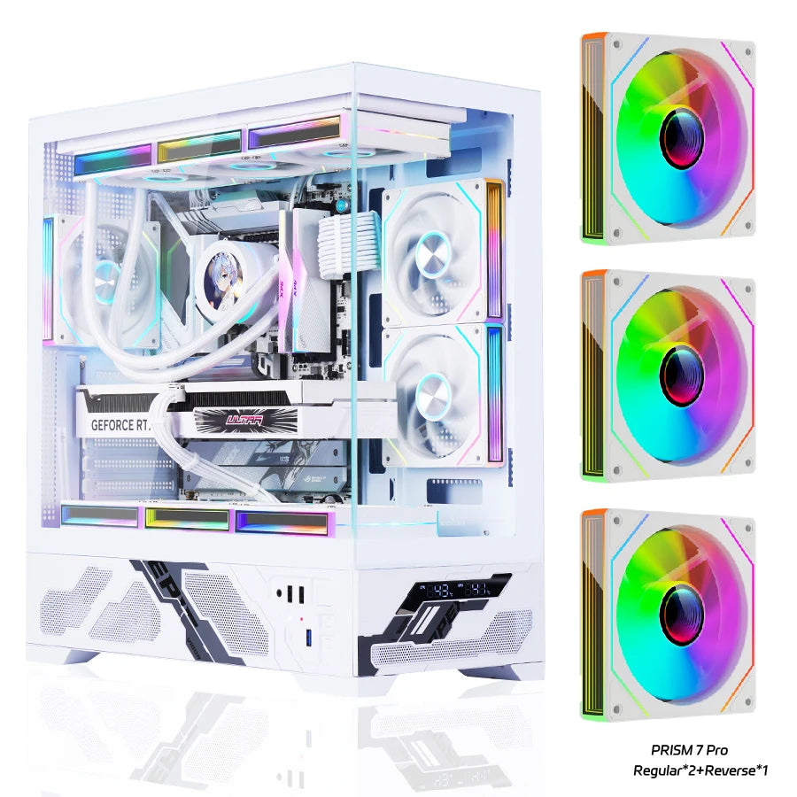 WJCOOLMAN Millennium ATX PC case secondary screen/digital display supports 360 water-cooled sea view room desktop computer case