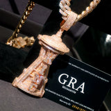 Crystal Hourglass Pendant Necklace — view 2