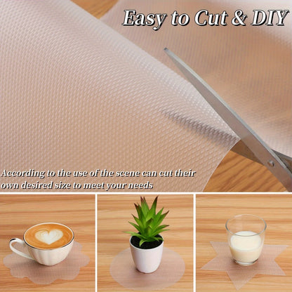 1 Roll 300cm/118inch Waterproof Non-Slip Plastic Shelf Liner Roll,Multipurpose Cabinet Drawer Mat Liner for Kitchen Daisy Design