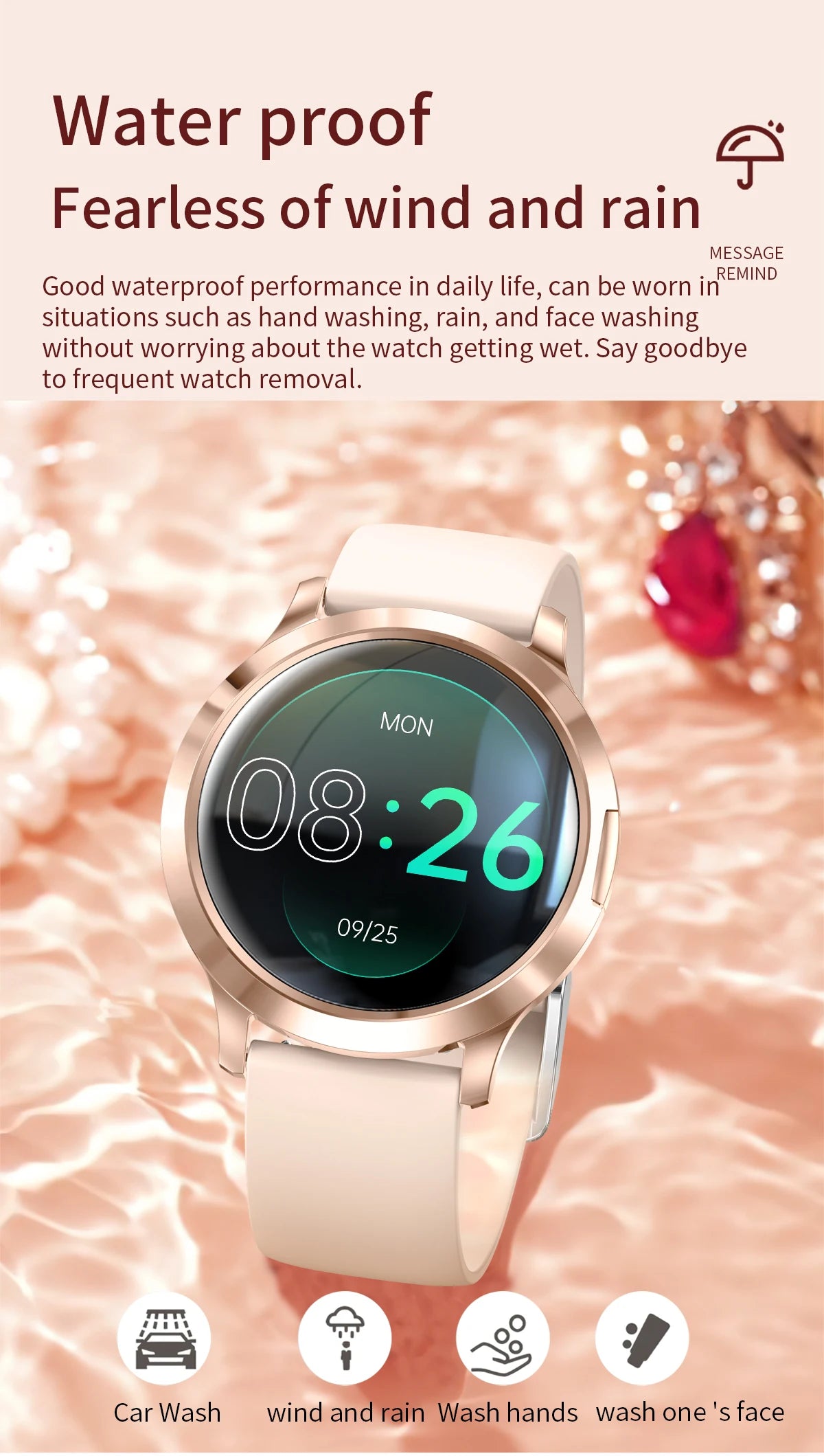 2026New Ultra-thin Women Smart Watch HD AMOLED Full Touch Screen Bluetooth Call Blood Pressure IP68 Waterproof NFC 7.3mm bracele