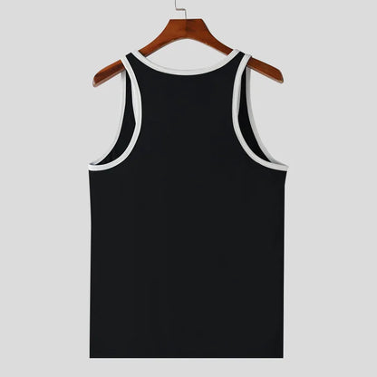 Summer Men's Skinny Gym Tank Tops Leisure Popular Sleeveless Sportwear Fashion Well Fitting Patchwork Bodybuilding Vest S-2XL