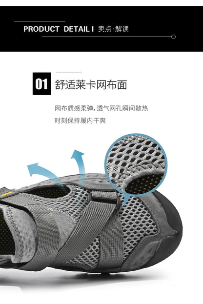 Summer Men Sandals Genuine Leather Mens Casual Shoes Outdoor Men Leather Sandals for Men Beach Shoes Roman mens Shoes