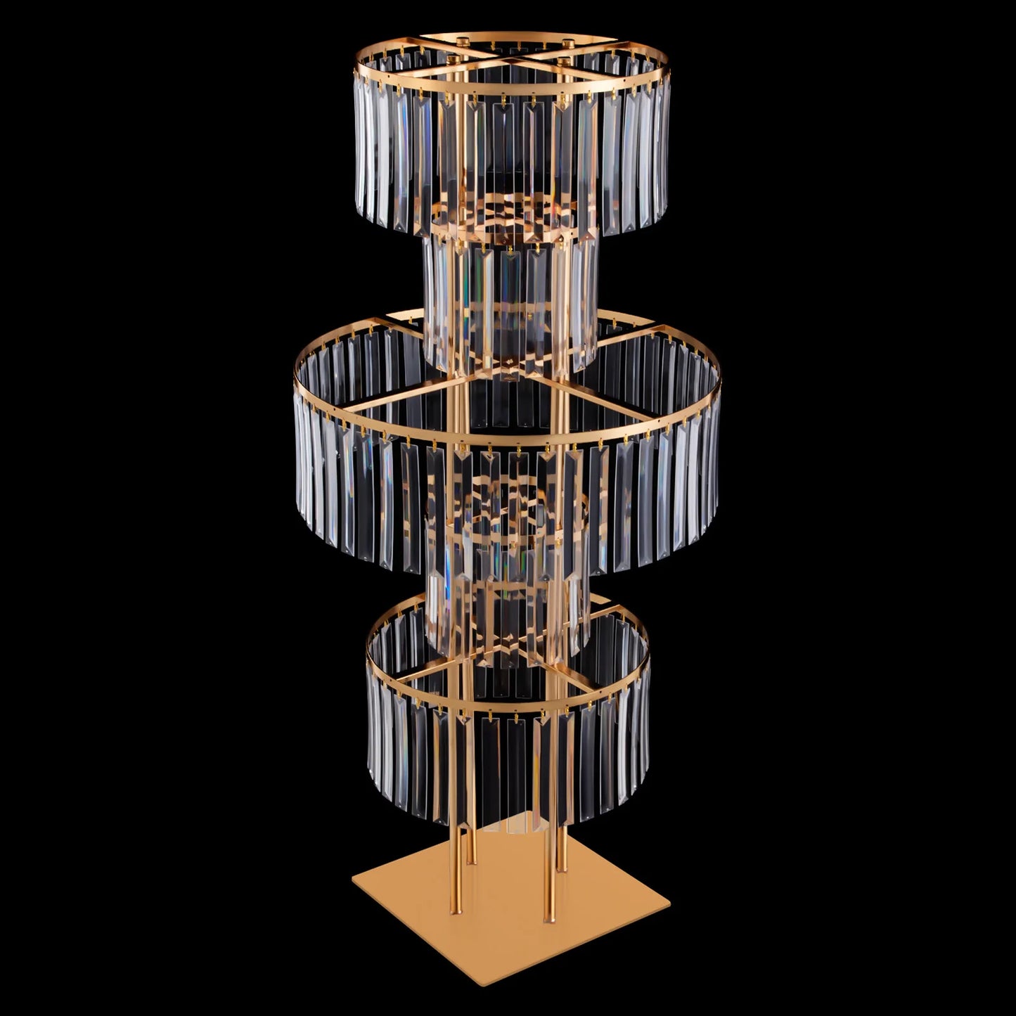 5 Tiers Wedding Centerpieces Flower Stand, 110cm Acrylic Crystal Flower Vase Rack Floor Table Decor Display Holder, Gold/Silver