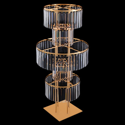 5 Tiers Wedding Centerpieces Flower Stand, 110cm Acrylic Crystal Flower Vase Rack Floor Table Decor Display Holder, Gold/Silver