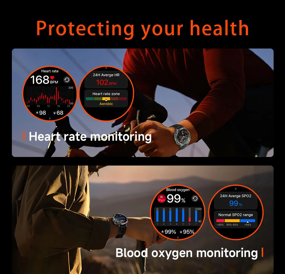 2026 New Military 1400mAh Battery Smart Watch Men Outdoor Flashlight 10ATM Waterproof Heart Rate Bluetooth Call Sports Bracelets