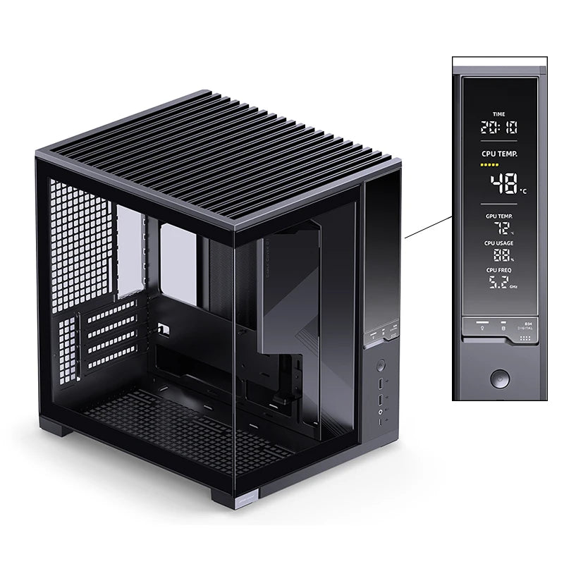 Jonsbo D34 MATX SeaviewRoom Chassis Support 280 Cold Row ATX Power Supply Type-C Digital Monitoring Screen Mini-ITX Desktop Case