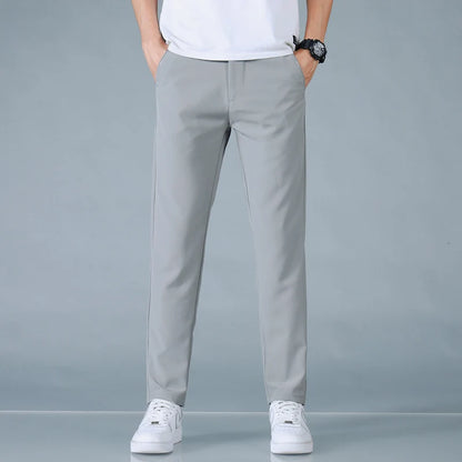 2025 Spring Summer Ultra-thin Men's Casual Pants Slim Straight Leg Elastic Waist Sports Jogging Trousers Fashion Men Golf Pants