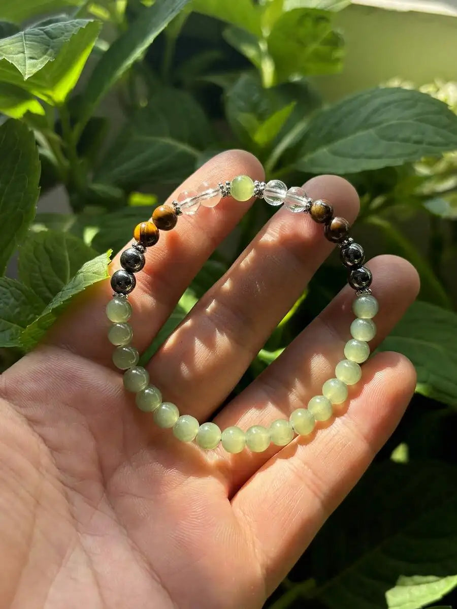 1pc Bohemian Style Tiger Eye Beaded Bracelet, Vintage Natural Stone Jewelry For Men And Women, Brings Luck And Wealth