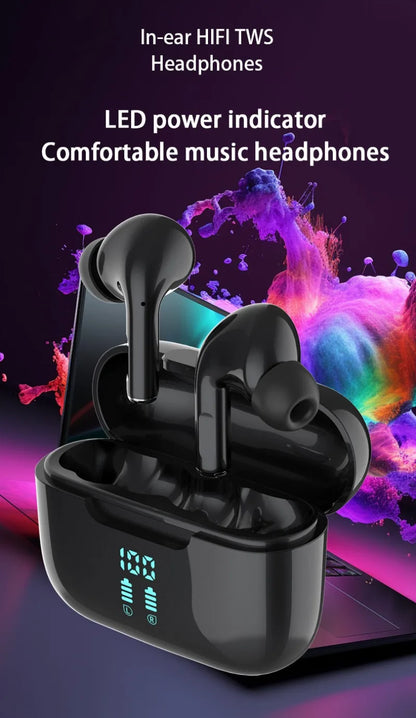 Wireless Bluetooth Earphones HIFI Stereo Sound ENC Headphones Power Display Earbuds For XIAOMI Samsung TWS Music Headset
