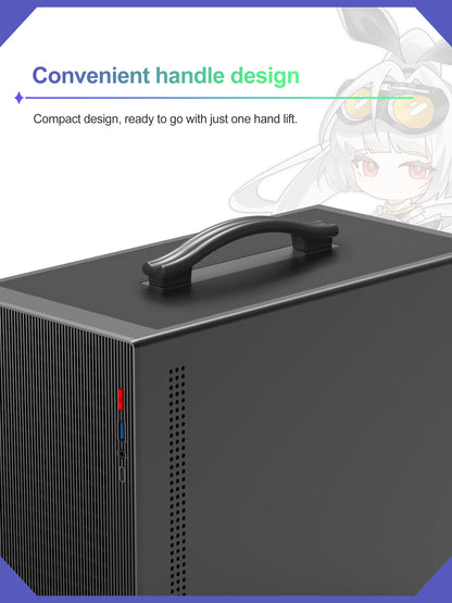 Power Train X-GAMERX M1 Handheld Portable Computer Case Side Transparent MINI Game MATX Desktop Chassis