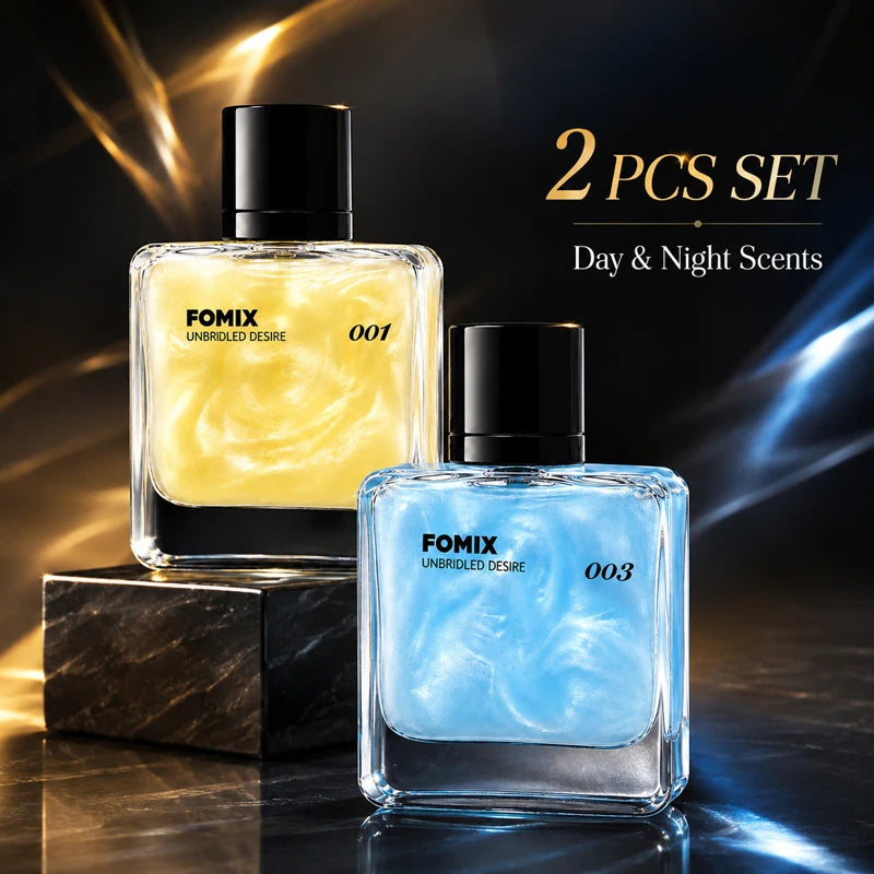FOMIX 2PCS Men's Perfume Set, Long Lasting Fresh Ocean & Warm Seductive Eau De Parfum Spray, Citrus Floral Musk Woody Cologne, Day Night Portable Fragrance Gift for Him