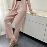 High-Waisted Pleated Wide-Leg Pants