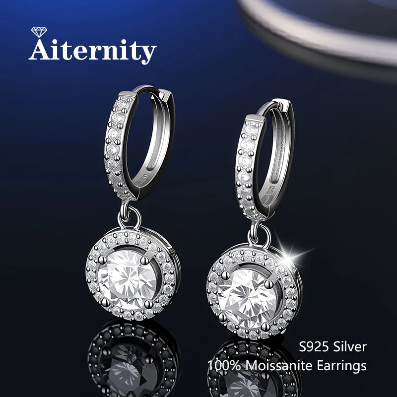 HOT Moissanite S925 Sterling Silver Stud Earrings For Women And Men With 2 Certificates Pass Diamond Test Pen Fine Jewelry