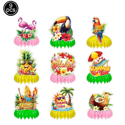 Hawaiian Party Photo Props Decorations Summer Beach Tropical Flamingo Party Supplies Aloha Banner Hawaiian Party DIY Supplies