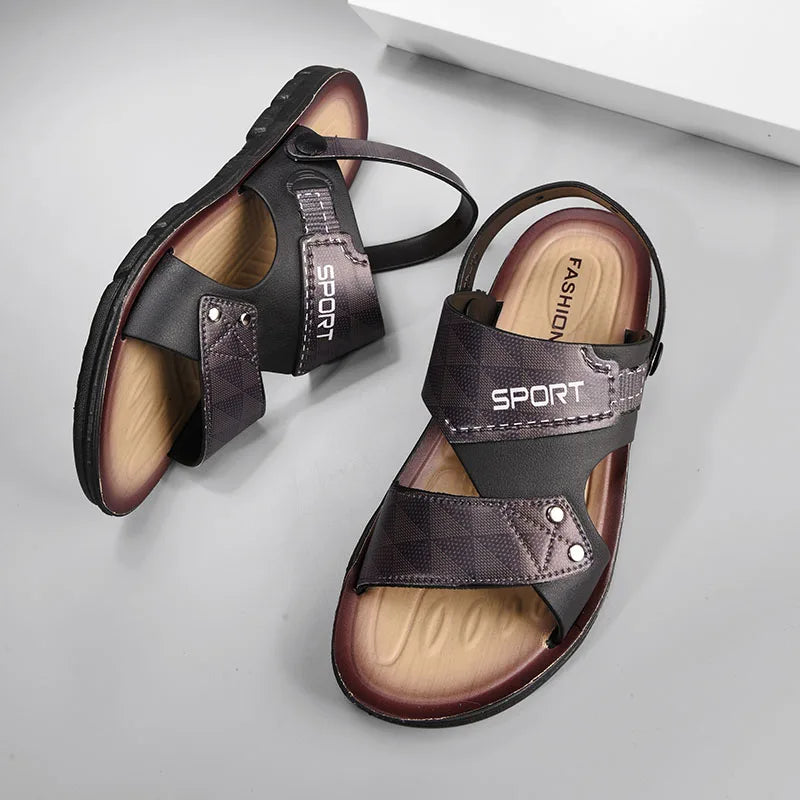 Fashion Sandals Men Summer Comfortable Adult Men's  Casual Slippers Beach Shoes For Men Non-slip Open-toe Sandals Male