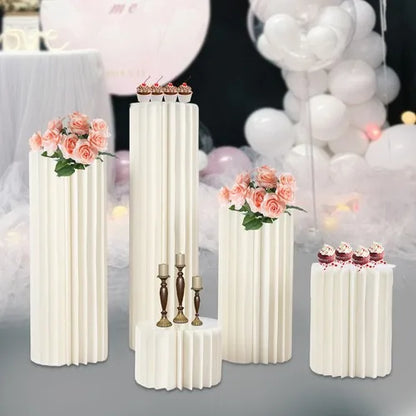 Wedding Centerpieces Cardboard Vases 5 Set of Flower Vase Flowers Stand for Party Tables Decorations Cardboard Column Vases