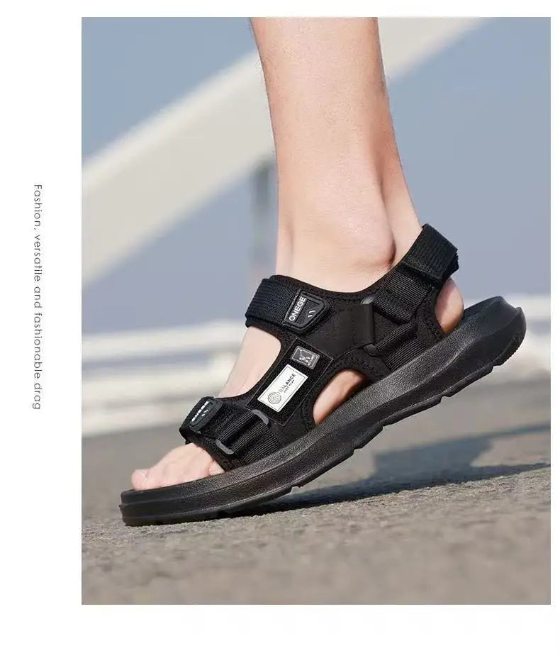 A Pair of New Summer Wear-Resistant Men's Sandals, Breathable Casual Business Beach Shoes, Thick-Soled Non-Slip Soft-Soled Shoes