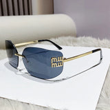 Riveted Rimless Rectangle Sunglasses — view 2