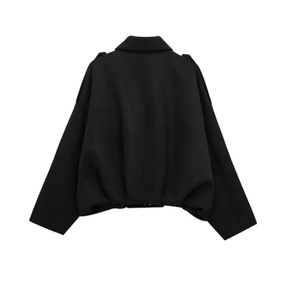 MUJER 2025 Suede Bomber Jackets for Women Outerwears Oversized Jacket Woman Streetwear Zip Women's Coats Padded Varsity Jackets