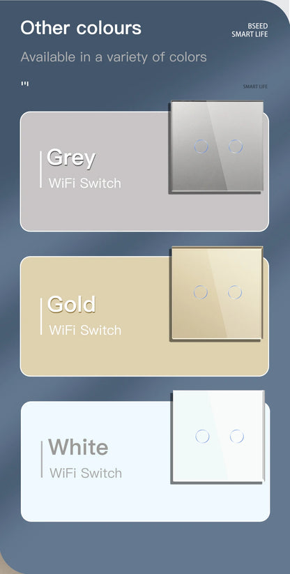 BSEED Wifi Light Switches Smart Wall Switch 1/2/3Gang 1/2/3/4Way Touch Sensor Switch With Normal Socket Support Tuya Smart Life