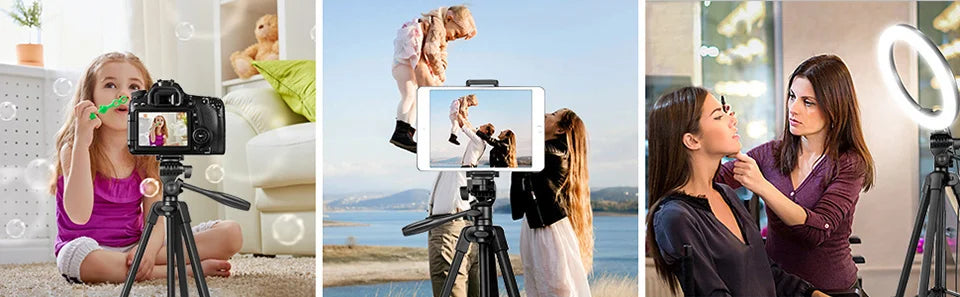 Mobile Tripod for Phone Lightweight Camera Tripod Stand with Bluetooth Selfie Remote Phone Holder for Youtube Video Photography