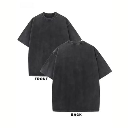 Vintage Washed Los Angeles Arch Letter Graphic T-Shirt, Retro USA City Casual Washed Black Crew Neck Short Sleeve Unisex Top