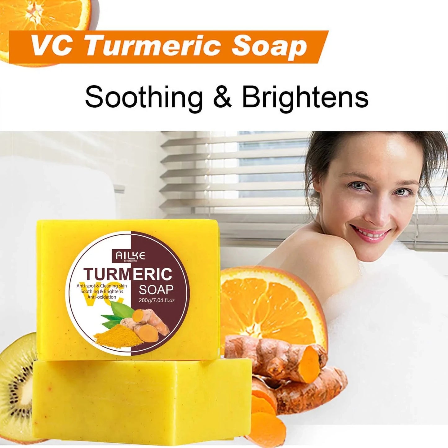 Organic Turmeric Skin Care Kit, Brighten, Clean, Remove Darkness, Spots, Acne, Lighten, Hydration, Exfoliate, Even Skin Tone