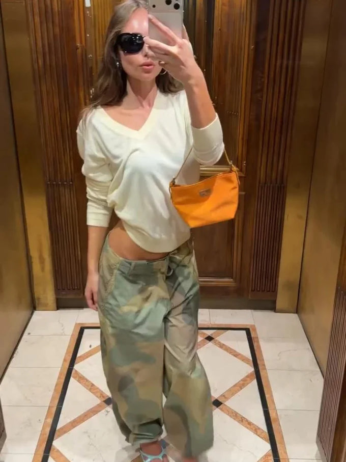 Camouflage Drawstring Cargo Pants