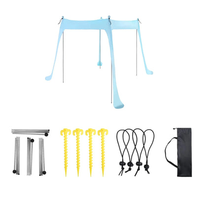Family Beach Canopy ,Large Beach Sunshade Tent with Stability Poles,UPF50+Outdoor Shade for Beach,Camping,Party or Picnics