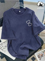 Distressed Double-Heart Graphic T-Shirt