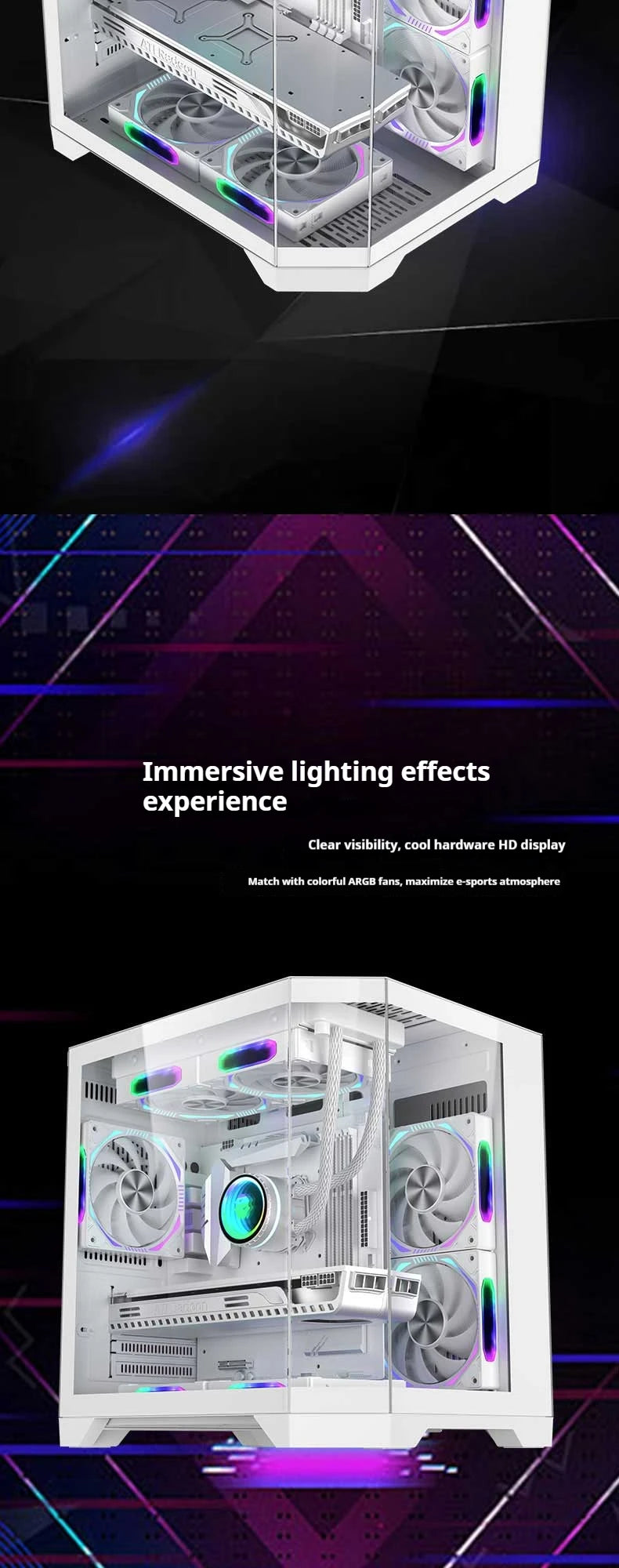 WJCOOLMAN Dreamer mini PC case M-ATX Three Sided Glass sea view room 240 water cooler Desktop computer case gabinetes gamer