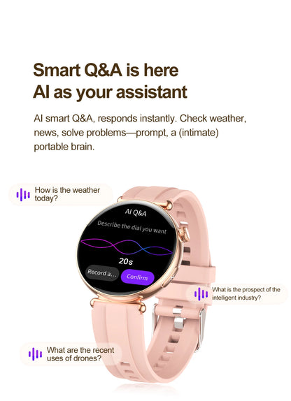 2026 New Women AI Smart Diagnosis Smart Watch HRV+ECG Uric Acid Blood Oxygen Health Monitor IP68 Waterproof Sports Smartwatches